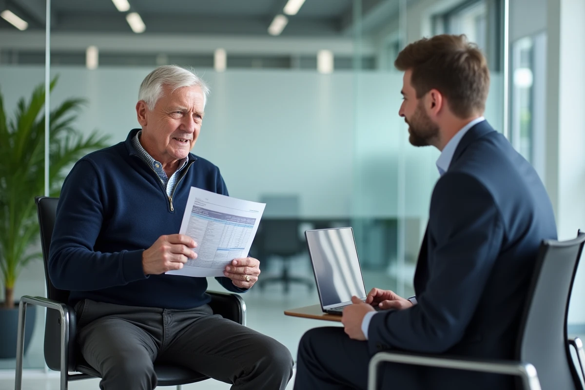 Senior en consultation avec un conseiller pour sécuriser son cumul AAH et pension de retraite
