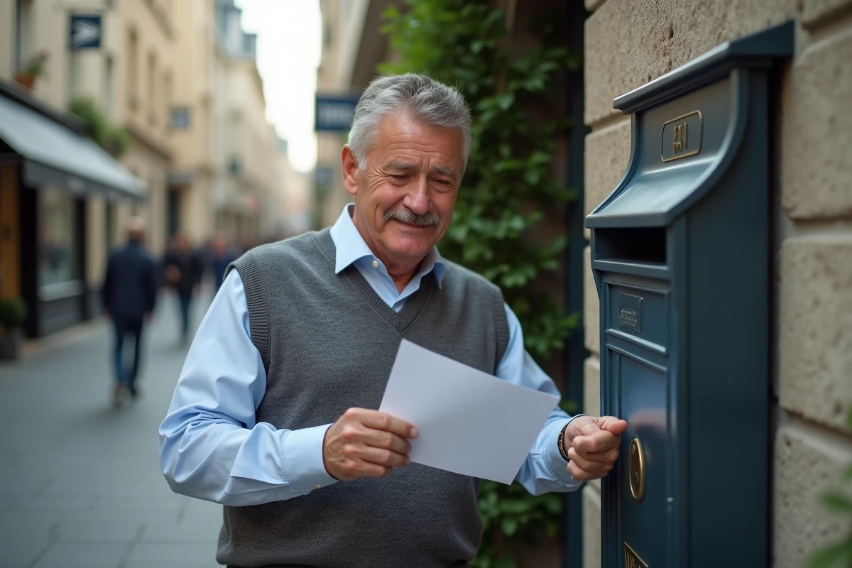 Homme déposant une lettre de demission dans une boite aux lettres